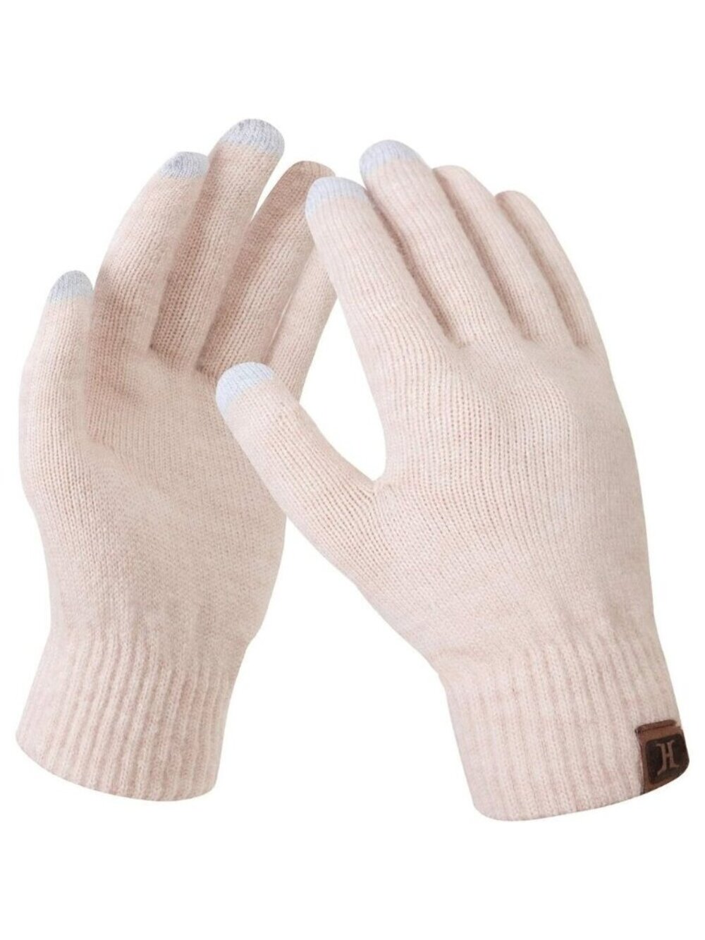 🆕 Women Cream Stretch Thermal Magic Gloves Warm Winter Fleece Lined Texting